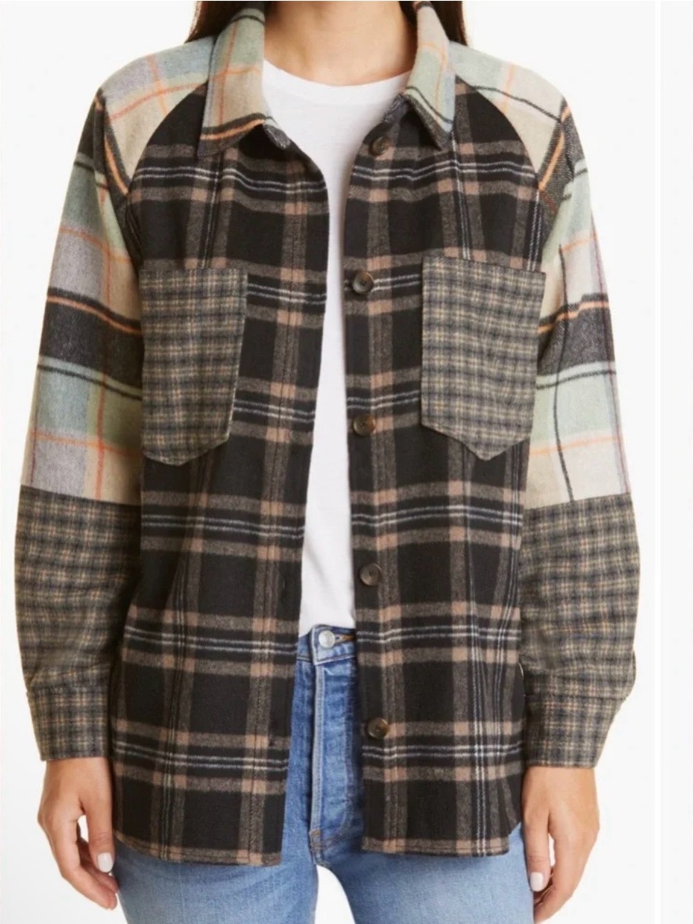 Rails Ridley Patchwork Flannel Shirt Jacket Small